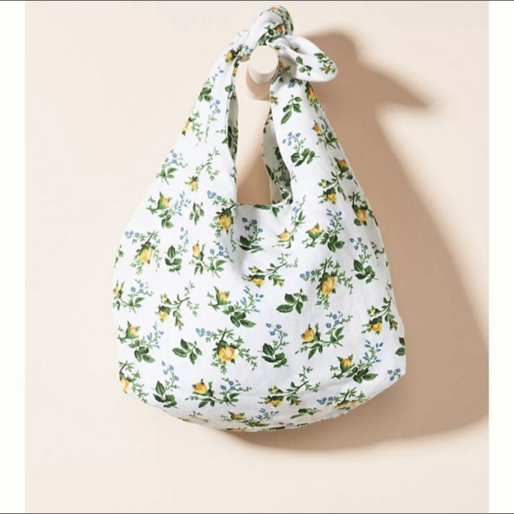 “Faithfull The Brand” Hannah mini floral hobo bag NEW white yellow